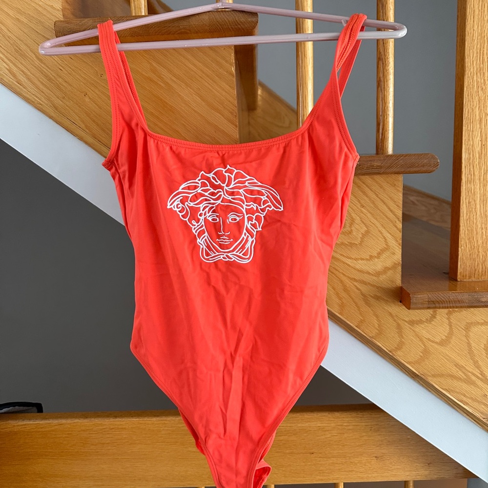 Versace orange bathing suit